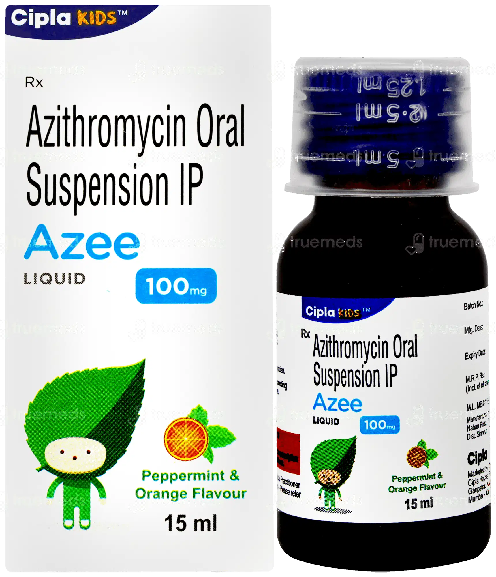 Azee 100mg Liquid Peppermint & Orange 15 ml Oral Suspension