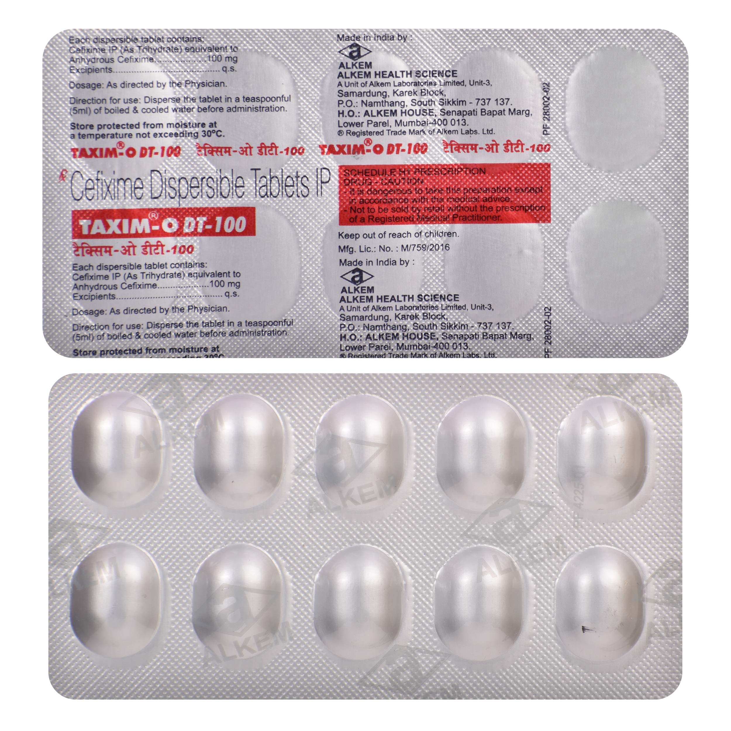 Taxim-O DT 100 Tablet