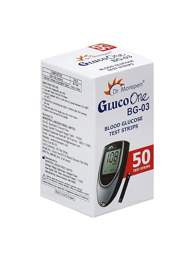 Dr Morepen Gluco One BG 03 Blood Glucose  50 Test Strip  Diabetes Monitoring Devics