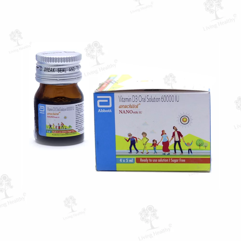 Arachitol Nano Bottle 60K IU Vitamin D3 Oral Solution (5ml each) | Bone, Joint and Muscle Care