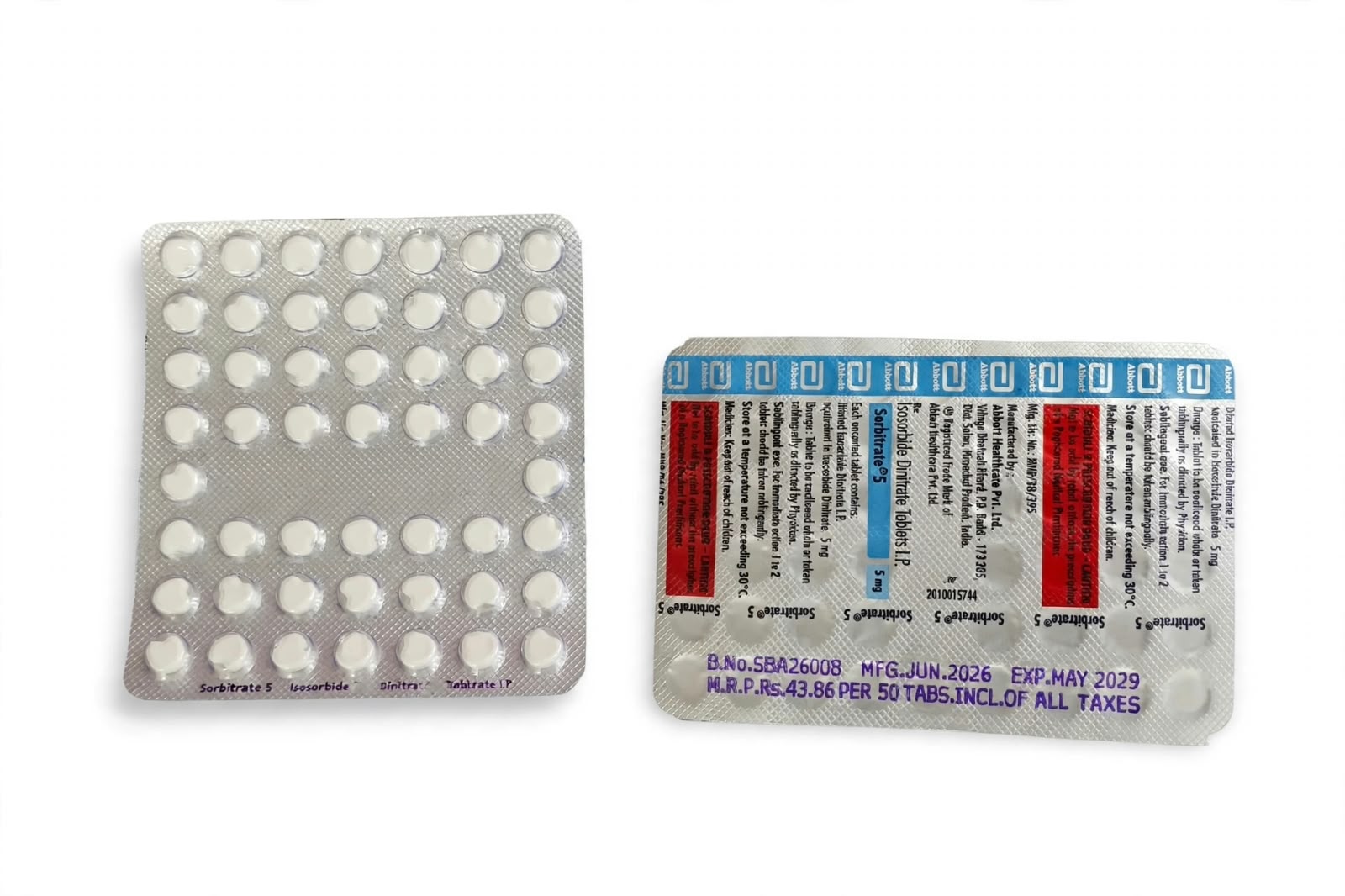 Sorbitrate 5 Tablet 50 Sublingual tablet