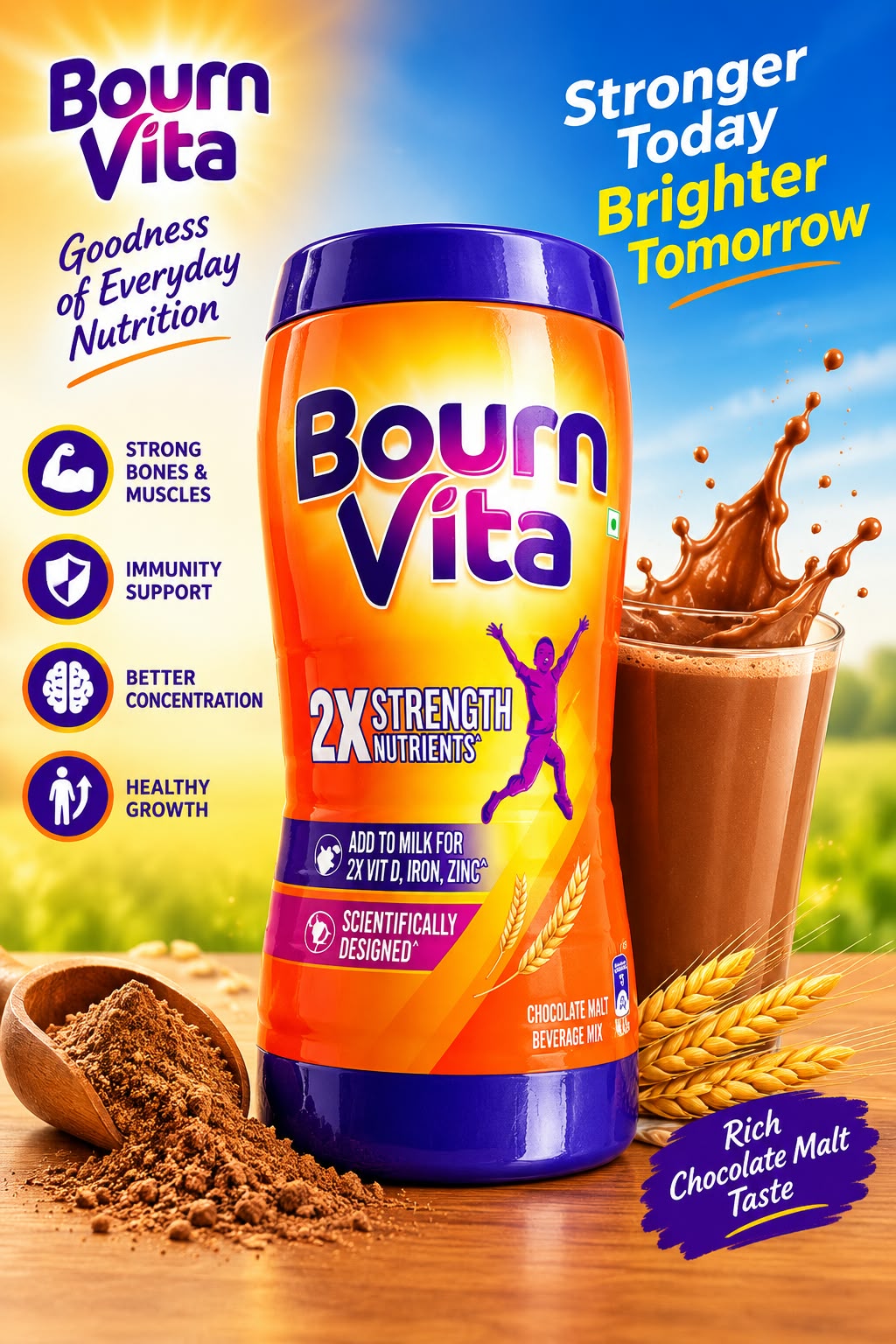 Bournvita Chocolate Nutrition Drink Jar, 1 kg