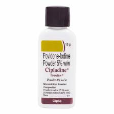 Cipladine Povidone Iodine 5% Microbicidal Powder for Skin Infections (10 gm)