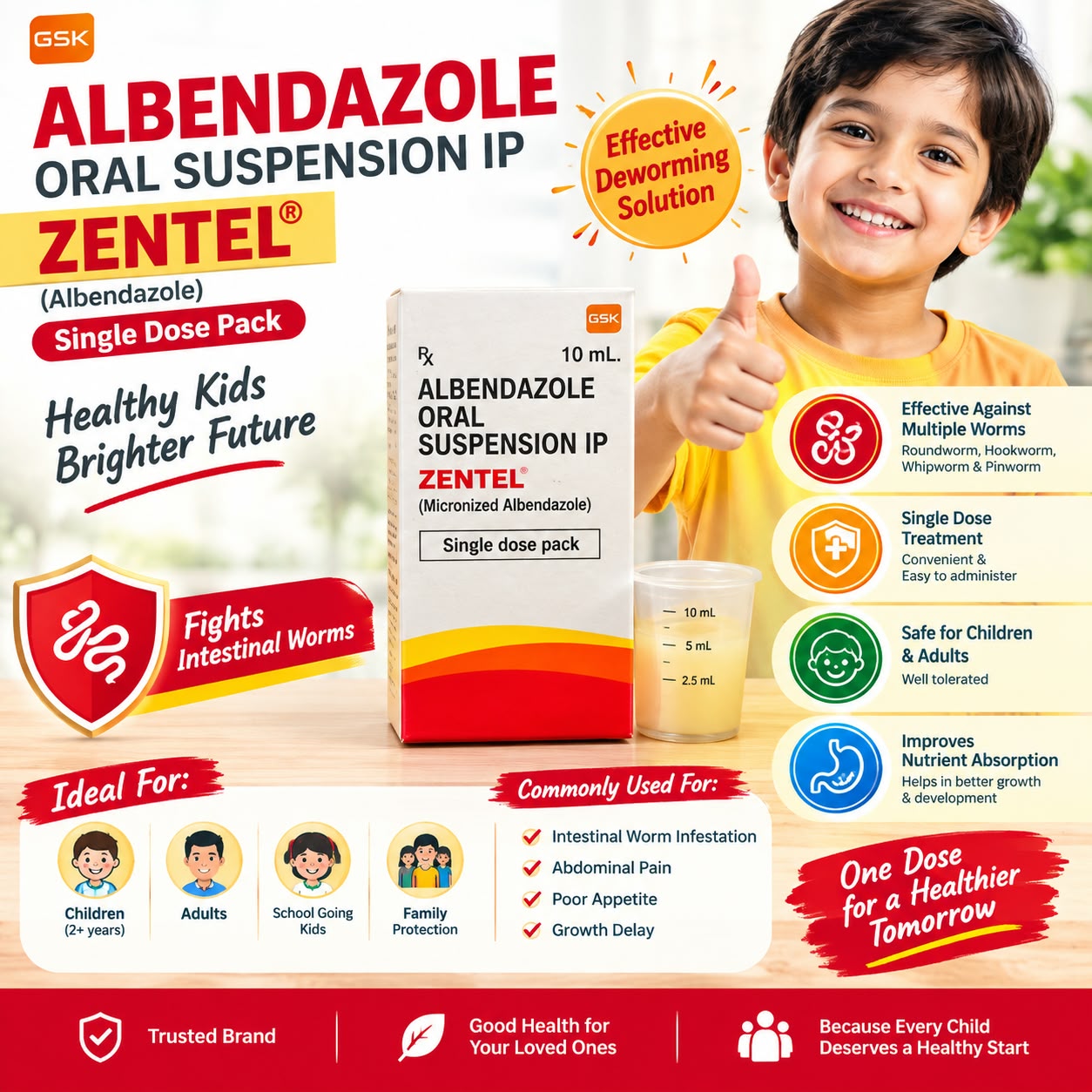 Zentel Oral Suspension 10 ml Oral Suspension