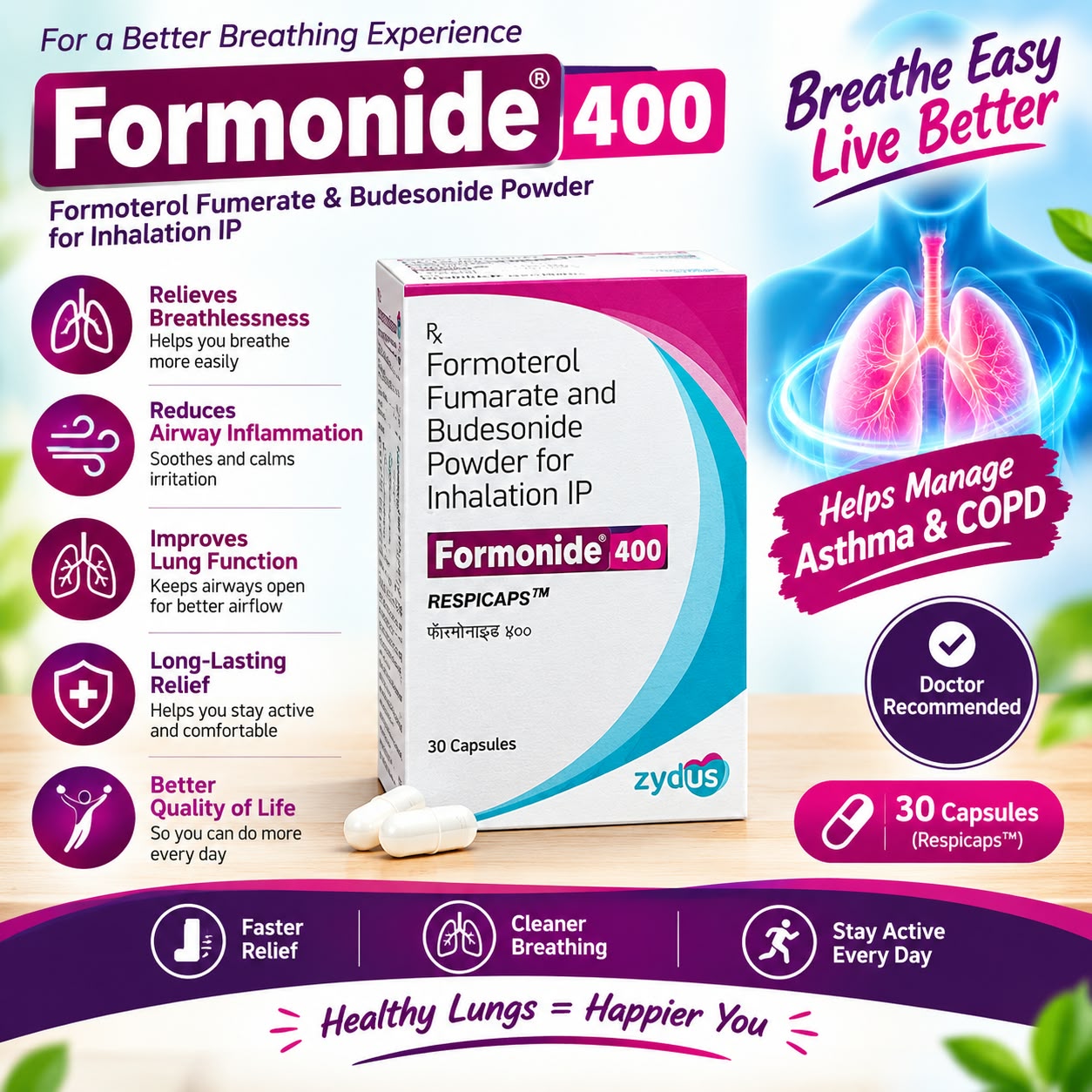 FORMOnide 400 Respicaps 30 capsules