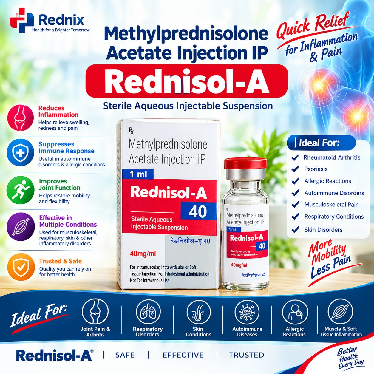 Rednisol-A 40mg Injection