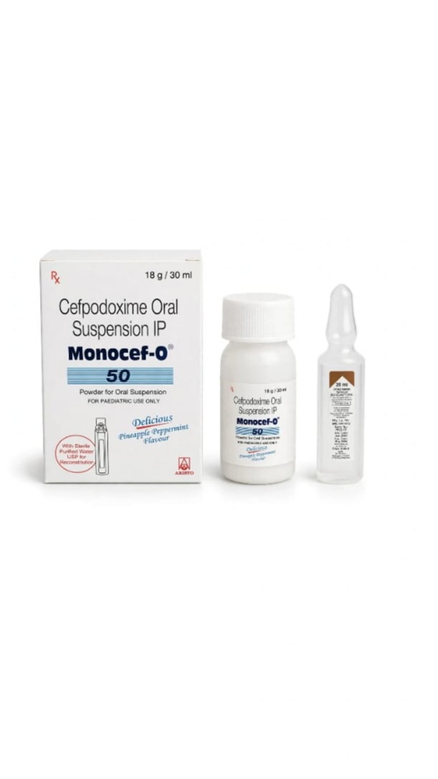 Monocef-O 50 Oral Suspension Delicious Pineapple Peppermint