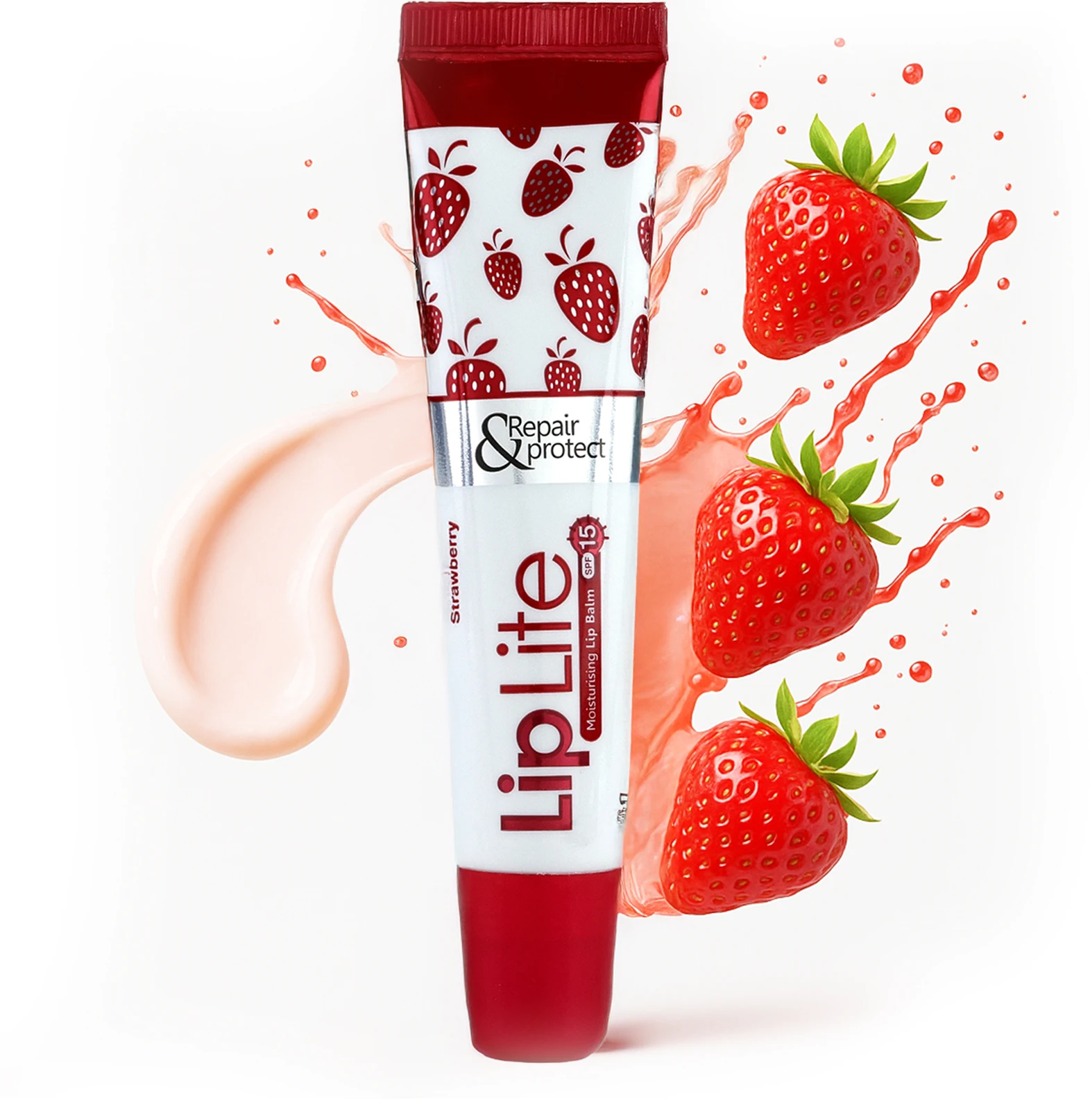 Leeford Lip Lite Moisturising Lip Balm SPF 15 Strawberry