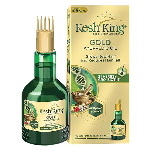 Kesh King Kesh King Gold Ayurvedic Oil | Reduces Hairfall, Supports New Hair Growth | 21 Ayurvedic Herbs