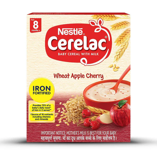 Cerelac Baby Cereal - Wheat Apple Cherry - From 8 to 24 Months