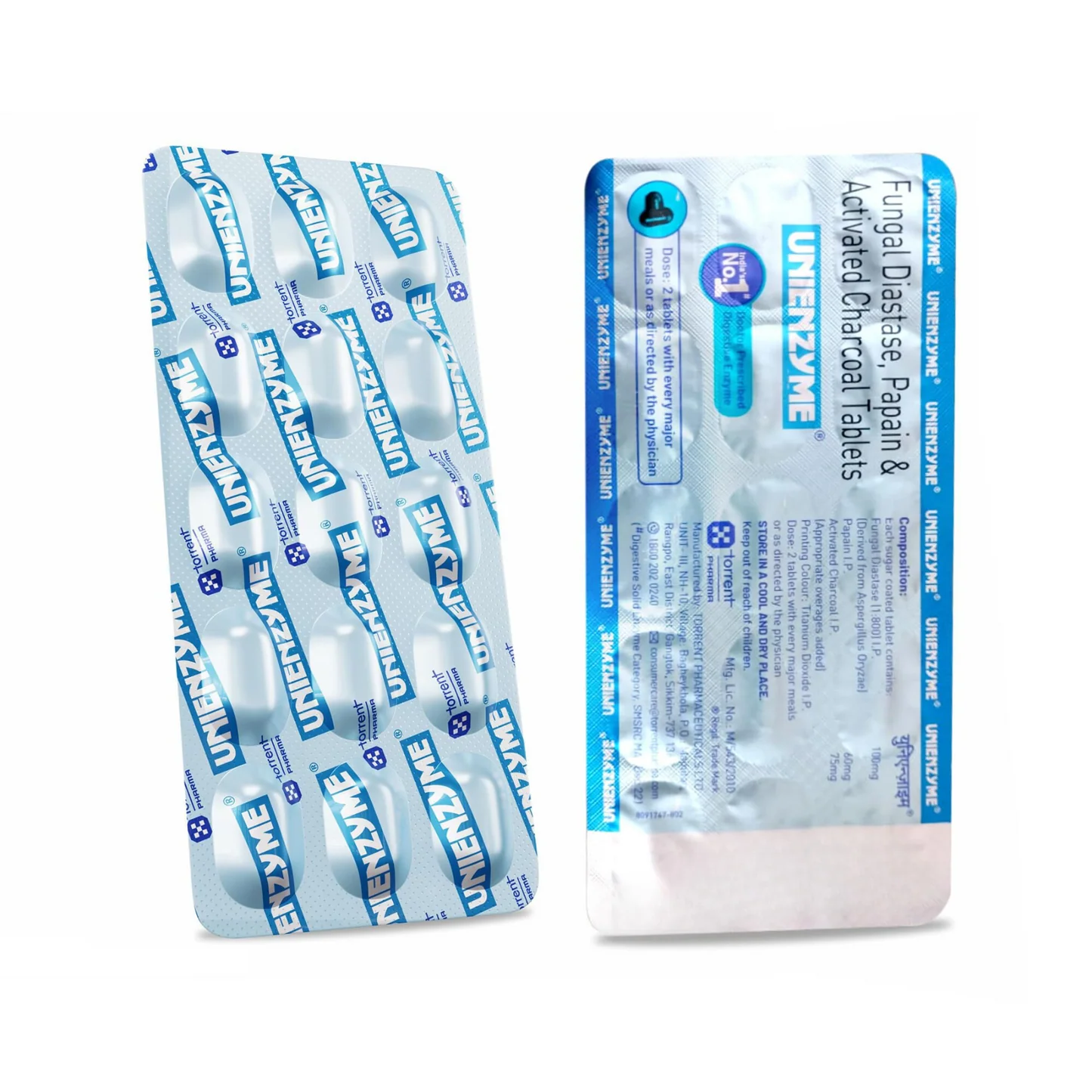 Unienzyme Tablet with Activated Charcoal | For Indigestion, Bloating & Gas | Stomach Care & Liver Care