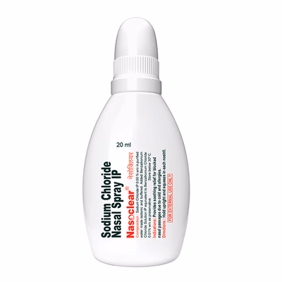 Nasoclear  Saline Nasal Spray | Provides Relief From Nasal Congestion Due To Cold & Allergies| Suitable for Children Upto 10 Years